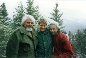 Instructors at the international woodfiring workshop Banff 1994, from left Robert Archambeau, Linda Christianson and Torbjørn Kvasbø